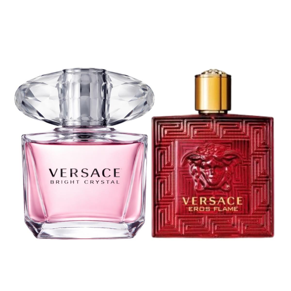 Versace Bright Crystal EDT 90ml & Versace Eros flame EDP 100ml – Pack of 2